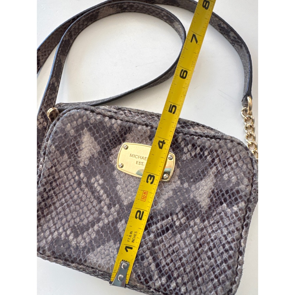 Michael Kors python embossed leather small crossb… - image 4